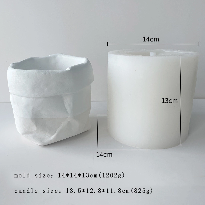 Scandinavian Creative Imitation Paper Bag Painted Plaster Concrete Flower Pot Silicone Mould