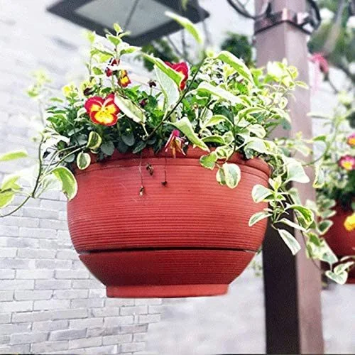 Hanging Planter with Drainer Self-Watering Pot Indoor Outdoor Garden Decoration Bl17471